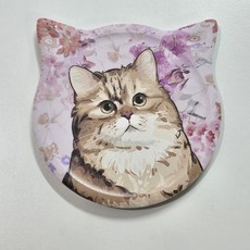 [다하리나] 파스텔톤 귀여운 고양이 규조토 컵받침, 1개, 퍼플냥