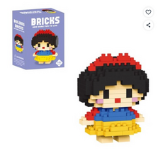 바니 브릭시리즈 나노 블럭 백설공주 브릭스 Bricks 블록 프린세스 인형 조립 장난감, 다양, 1개