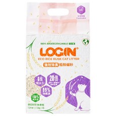LOGIN 洛格 強效除臭稻殼貓砂 1.5mm, 1包, 2.5kg, 無香精