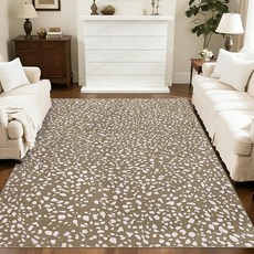 USTIDE 12.7 x 17.8cm(5 x 7인치) 모던 영양 프린트 낙타 부분 러그 거실 침실 울트라 씬 동물 테마 바닥 매트 세탁 가능한 흘림 방지 카펫 주방 사무실용, 5 피트 x 7 피트