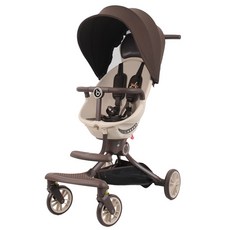 宝宝好V18PLUS半躺溜娃神器高景观一键收车婴儿推车出口, V18plus焦糖奶茶+带盖挂包+蚊帐+杯架+头枕+挂钩2个:如圖所示