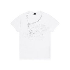 [아캄] Earphones Printed Half Top (White)