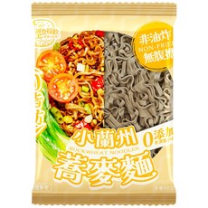 輕食糧飲 小蘭州蕎麥麵 胡椒蝦口味 非油炸 低脂 低GI 快煮麵, 80g, 10個