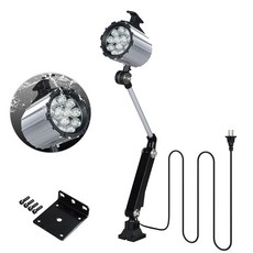 32인치 롱 합금 암 12W 6500K 110-220V 선반 재봉 CNC 드릴링 머신용 플러그가 있는 자폴루 LED 기계 작업 조명, 22IN Arm Adjustable