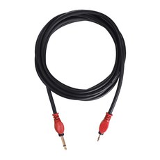 魔音傳腦 3.5mm 鍍金立體聲轉 6.3mm 單聲道音源線 台灣製 C-123G, 1個, 紅色,5呎