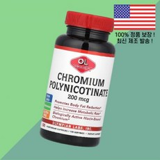 올림피언 랩 크롬 폴리니코티네이트 200mcg 식물성 베지캡슐 100정 Olympian Labs Chromium Polynicotinate 100 Vegetarian Capsu, 1개