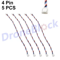 Pixhawk 비행 컨트롤러용 케이블 와이어 6C 4 CUAV v5 JST GH1.25 5PCs, 04 4Pin 5PCS