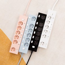 파워존 웨이브 6구 멀티탭 메인 개별 스위치 절전 과부하차단 멀티콘센트 50cm 1.5m 3m 5m 7m, 개별 6구 화이트, 1개