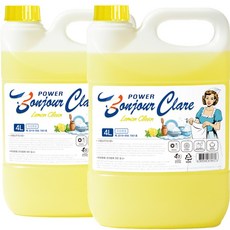 봉쥬르끌레어 레몬크린 주방세제 베이킹소다 고농축 프리미엄, 2개, 4L
