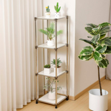 홈치치 모듈 가구 스텐레스 4단선반, 4단, 화이트