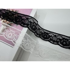 나일론 리본끈 자수 랏셀레이스 270cm (#3057), 1개, 백아이보리