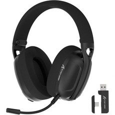어택 샤크 L80 무선 게이밍 헤드셋 2.4GHz USB 헤드폰 블루투스 5.2 50시간 배터리 노이즈 캔슬링 마이크 3.5mm 유선 PC 닌텐도 스위치 PS5 PS4 맥(검정, ATTACK SHARK 흰색