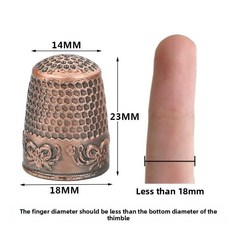 금속 바느질 도구 크로스 손가락 보호대 바늘꽂이, 1개, 3. 레트로 나비 문양 - 적갈색 (레트로 나비 무늬