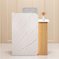 소형 매장 카운터 계산대 모던 상업용 바테이블, 4_화이트스톤무늬+나무무늬 100x45x100cm