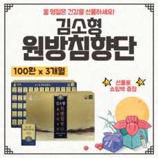 김소형 침향환 원방 침향단 60환 100환 정품 프리미엄 설 설날 구정 추석 명절 건강 선물 세트 침향원 거래처 부모님 10만원대 선물용 고급 쇼핑백 증정 포장 활력 침향 녹용, 3.75g, 100개