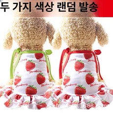 반려동물 과일 바나나 디자인 강아지 고양이 의류, XS 가슴둘레 30CM 추천체중 0.65-1.2kg, 1개, 스커트 브라이트 레드 스트로베리
