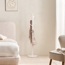 핀란디아 엘라인 원목 원형 옷걸이 낮은 행거, 화이트