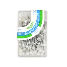 DFMEI 珠光針定位針DIY手工固定針彩色大頭針服裝輔料縫紉工具配件材料, 1件, 盒裝銀白:如圖