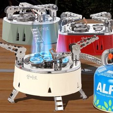 캠핑 가스 버너 휴대용 접이식 고화력 강염 스토브 미니 캠핑용 야외용 가정용 취사 도구, 원형