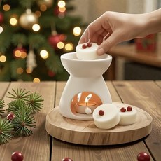 冬季微醺漿果香氛融蠟禮盒 香氛蠟塊4入+融蠟燭燈, White, 冬季微醺漿果香氛蠟禮盒 香氛蠟塊4入+融蠟燭燈