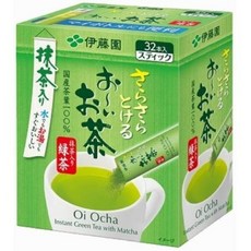 [일본정품]이토엔 오이오차 사라사라 말차가 들어간 녹차 분말 스틱형 32개입 4901085610817, 800mg, 1개