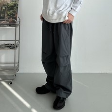 왓위웨어 남자 파라슈트팬츠 나일론 핀턱 와이드바지
