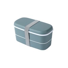 Plastic Double-layer Bento Box Sealed Leak-proof Food Storage Container Microwavable Portable Picnic, 04_2, 4개
