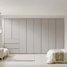 [보루네오] 붙박이장 슬라이딩 여닫이 안방 거실 스타일러 슬라이드 미닫이 8자 9자 10자 11자 12자 13자, 05.네오3단서랍여닫이-웜그레이 30cm