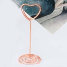 하트 스탠드 가격표꽂이 명함 사진 메모꽂이로즈골드 yes6+9IkC