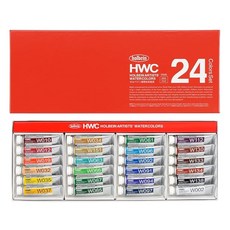 HWC 홀베인 투명 수채화 페인트 물감 5mL 24색 세트