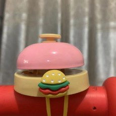 兒童自行車鈴鐺 可愛麥門漢堡造型 網紅平衡車滑板車單車手按鈴鐺 台灣出貨, 粉色車鈴鐺+漢堡, 1個