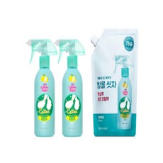 온더바디 발을 씻자 코튼풋 샴푸(레몬) 385ml 2개+리필 500ml 1개