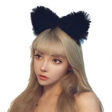 핑크바니 뽀송 토끼 귀 바니걸 머리띠, 블랙