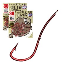 오아시 / 도다리 훅 60본 덕용 / 하이카본 쌍등침 레드 훅 / 도다리 보리멸 노래미(게르치) 양태 이시가리 / 입질에 맞는 유선형 바늘 / DIY 자작 채비 / KOREA 제작, 1개입