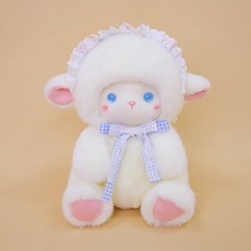 多愛正版天使小羊公仔毛絨玩具陪伴安撫娃娃玩偶兒童生日禮物批發, 1個, 天使羊-藍色:20cm