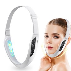 MIGA V라인 무선 휴대용 EMS 미세전류 얼굴 마사지기 브이라인 이중턱 리프팅 마사지기, 화이트