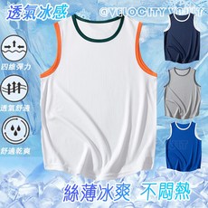 休閒百搭 寬鬆上衣 涼感背心 輕薄 大碼尺背心 運動背心 背心男 速乾衣 健身背心 男內著 無袖上衣 透氣背心
