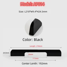Moden 긴 핸들 캐비닛 도어 당겨 600mm 알루미늄 합금 손잡이 블랙 가구 옷장 하드웨어, 19 Black-192