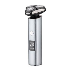 Godimento LED顯示三刀頭刮鬍刀 雙環貼面刀網全身水洗刮刀 鼻毛修剪器理髮器 剃髮器 男生禮物, 銀河灰