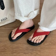 히또리 빅사이즈 S2719 민경 스웨이드 컬러 푹신 플랫폼 쪼리 슬리퍼 샌들