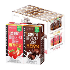 빙그레 설탕이 들어가지 않은 우유 초코 + 딸기, 190ml