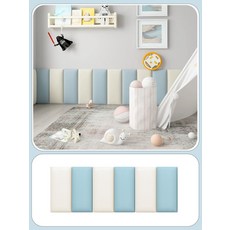 접착식 3D 쿠션벽지 침대 머리판 안전 충돌방지 방수 인테리어 스티커벽지 셀프 시공 방 꾸미기 포인트 그래픽벽지, 1개, 문라이트 화이트 세레니티 블루