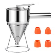 쉬운 타코야끼 준비를 위한 손잡이가 있는 스테인레스 스틸 페이스트 깔때기 디스펜서, 스타일 A