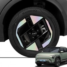 EV3 튜닝 17인치 휠스티커 실버 홀로그램 차량용스티커데칼 자동차diy 스크래치방지필름 용품 드레스업, 17인치_블랙로즈, 1개