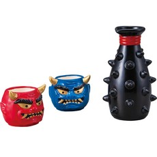 日本SUNART 惡魔 Tokkuri & Ochoko 清酒杯套組 Oni Ni Kanbo 禮物, 1個, 單一選項