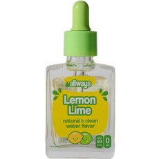 올웨이즈 내추럴 크림 소다 수분 무설탕 제로 칼로리 몽크 과일 감미료 유리병 및 50인분 1팩, Lemon Lime, 30ml