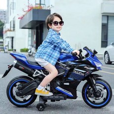 어린이 전동차 전동 장난감 오토바이 바이크 충전식 푸쉬카 유아 원격 아기 자동차 배터리, 전기 구동, 1개, 슈프림 모델블루수동 조임 24 무료 헬멧