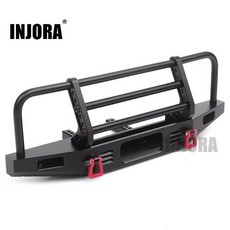 INJORA 조정 가능한 금속 앞 범퍼 1/10 RC 크롤러 TRX4 Defender Axial SCX10 II 90046 90047, Black
