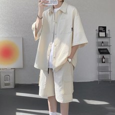 美式復古冰絲套裝 夏季薄款休閒運動兩件套