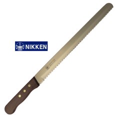 일본 니켄 나무손잡이 빵칼 케이크칼 톱니빵칼 300mm 12인치 미러블레이드 NIKKEN 오리지날 직수입품, 1개